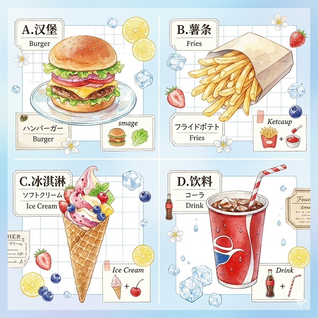 面对刚端上桌的快餐套餐，你第一口会先吃什么？