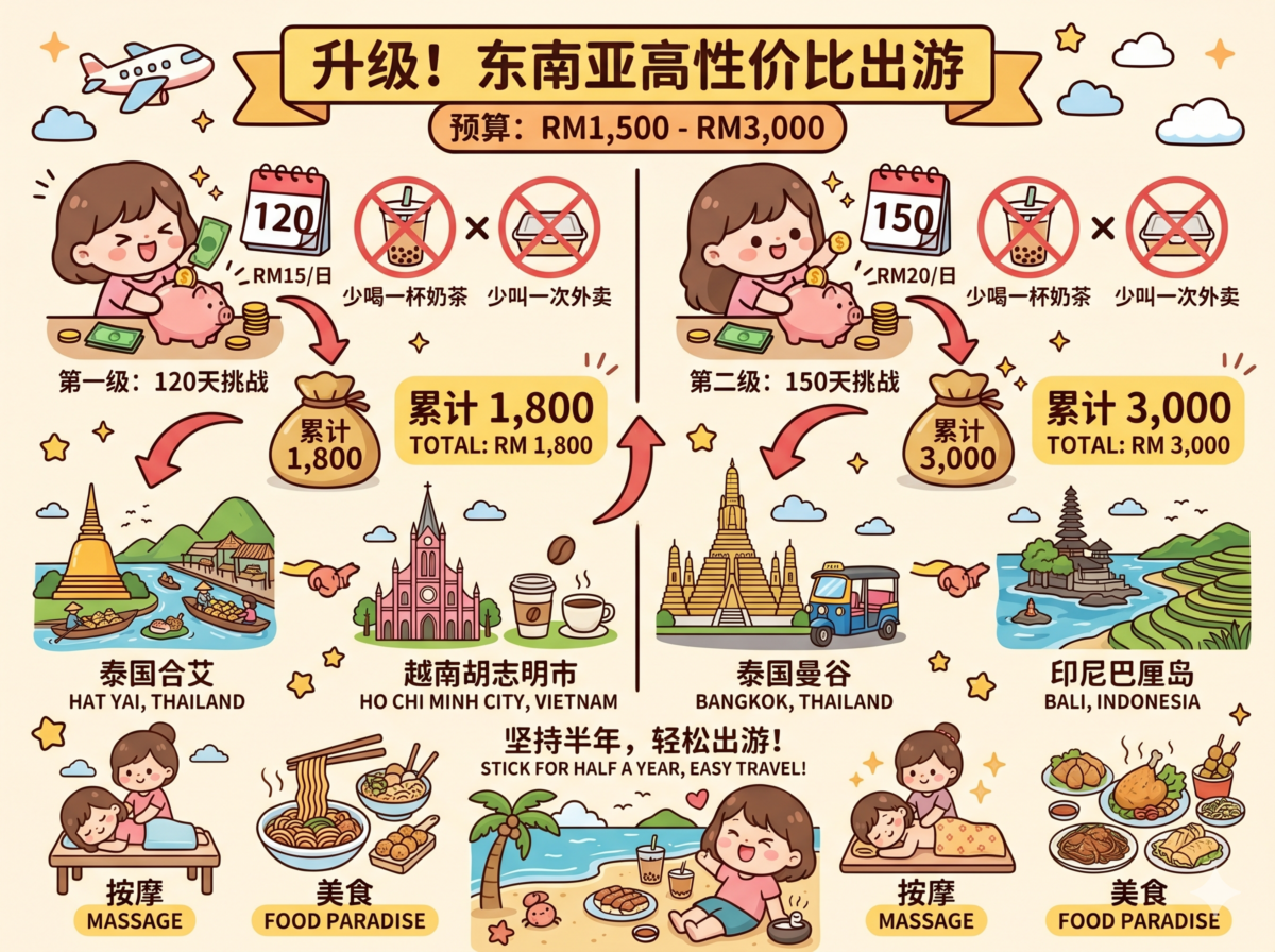 阶段二：东南亚高性价比出游（预算：RM1,500 - RM3,000）