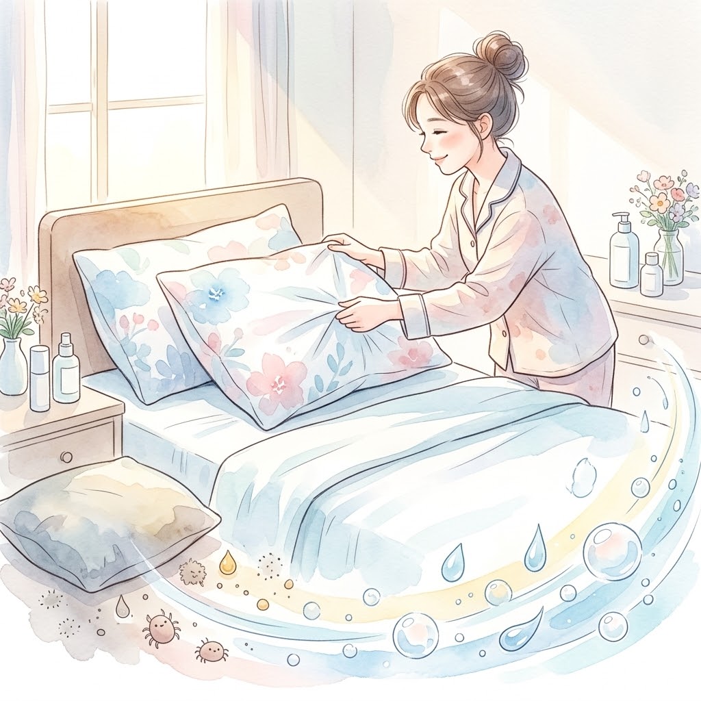 🛏️每周定时换洗床单枕套：切断细菌螨虫的“繁殖大本营”