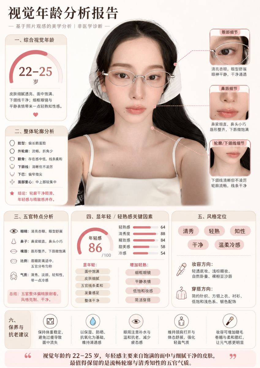 ChatGPT 免费视觉年龄分析报告模板