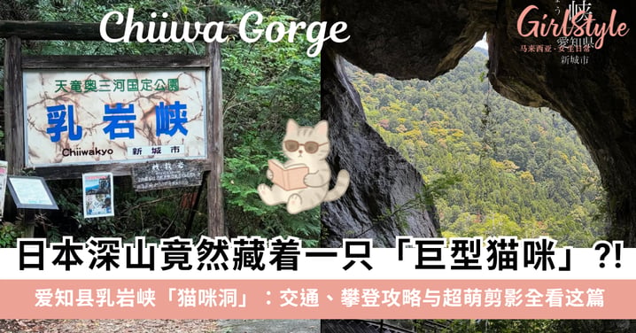 【日本中部秘境】隐藏在深山的「巨型猫咪」！爱知县乳岩峡猫咪洞：交通、攀登攻略与超萌剪影全看这篇！