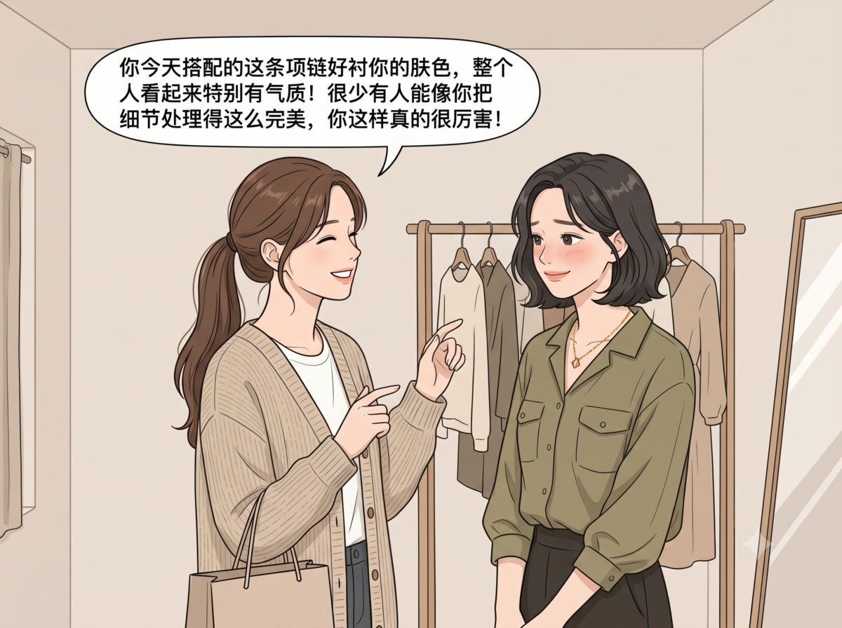 技巧五：夸人要夸具体细节，绝不敷衍 🔍