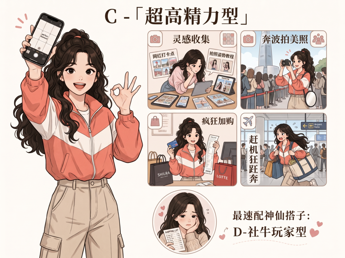 多数选C：「超高精力型」