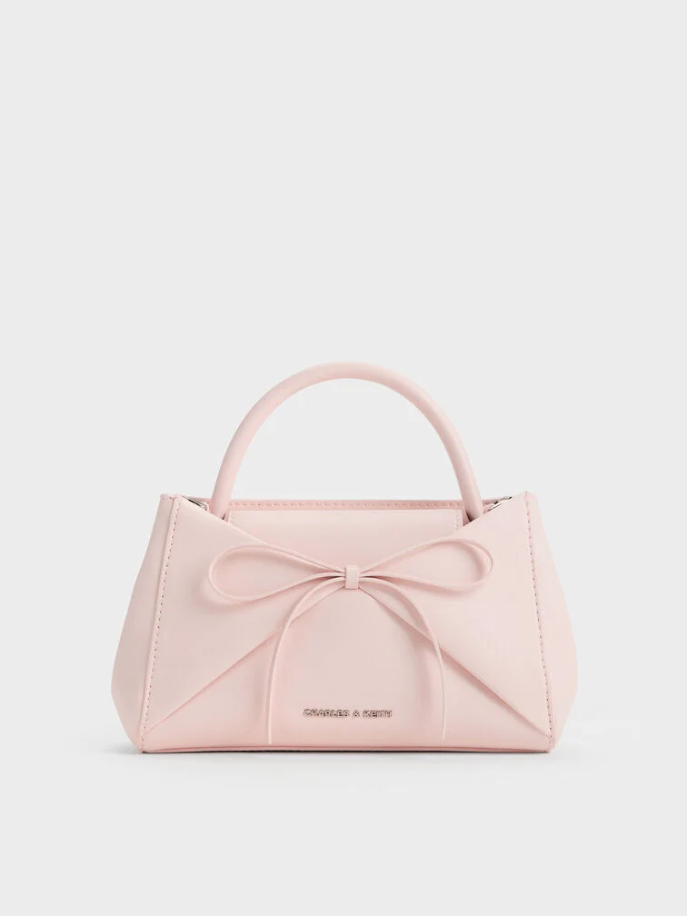 Hazel Striped Bow Panelled Top Handle Bag