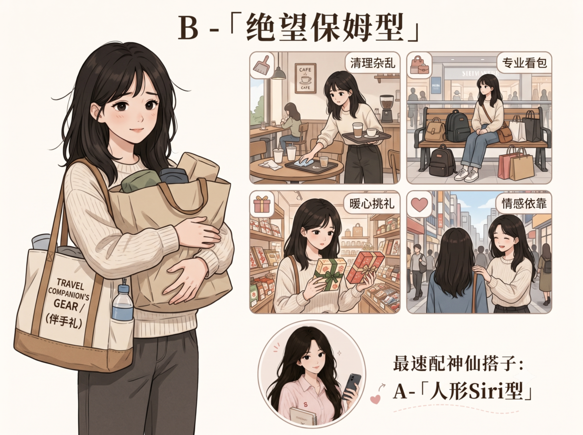 多数选B：「绝望保姆型」