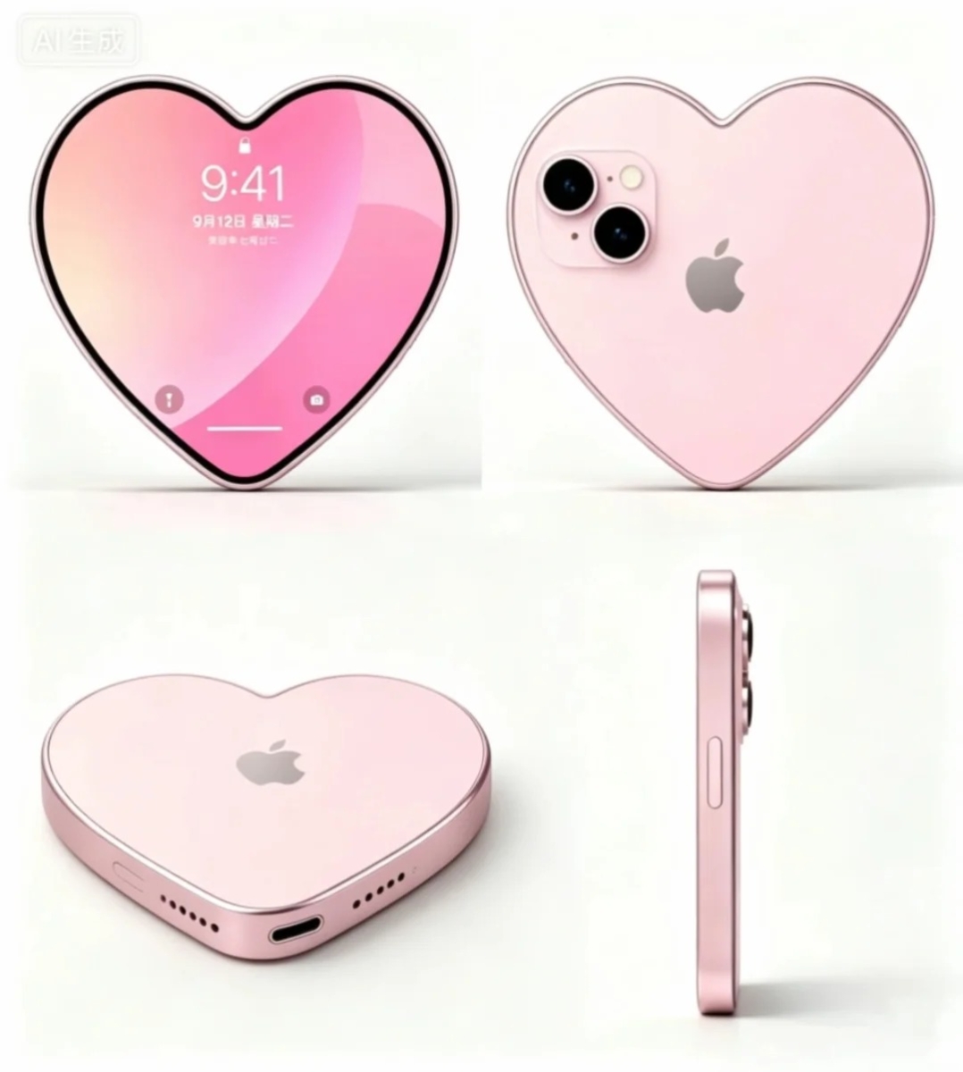 甜美粉色心形 iPhone 打造满分少女感